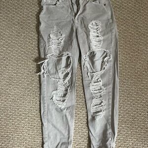 Distressed Gray Women's Jeans